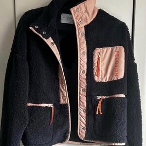 Peloton Black and Peach Fleece Jacket